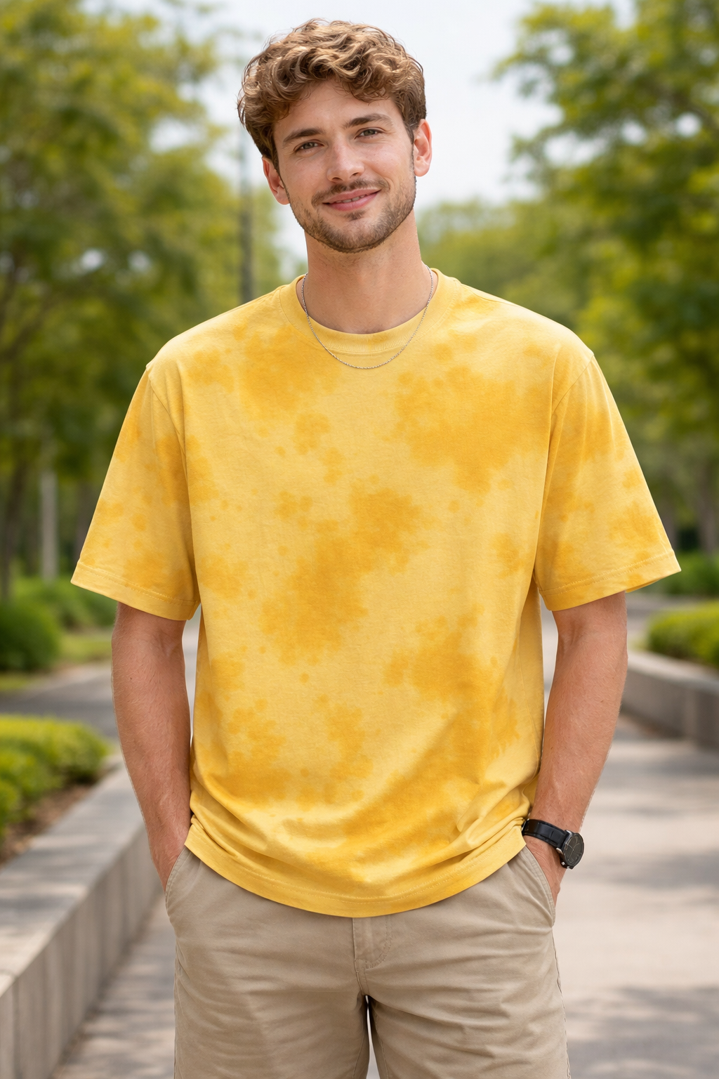 Sunburst Tie-Dye Oversized T-Shirt (260 GSM Premium Cotton Blend)