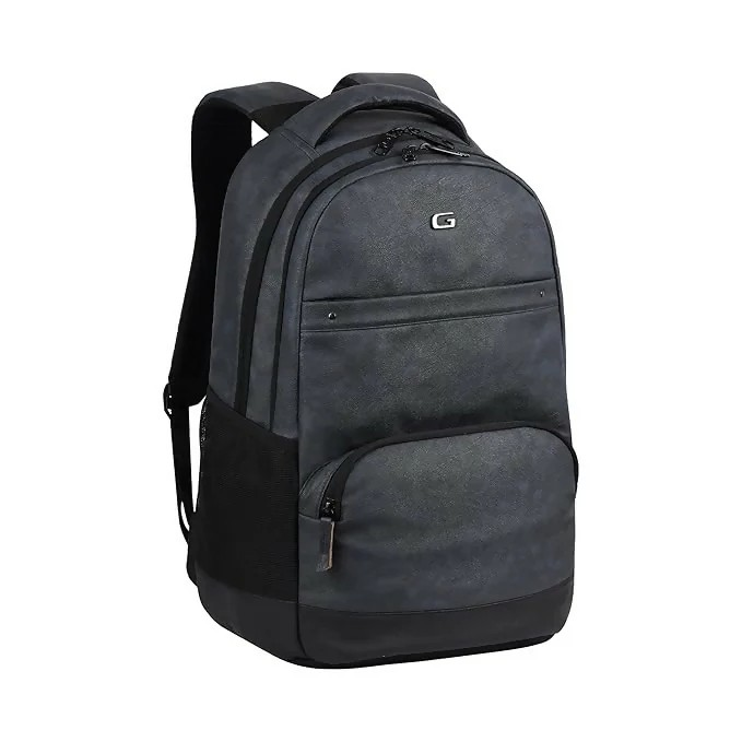 GEAR Vintage Faux Leather Laptop Backpack Navy Black
